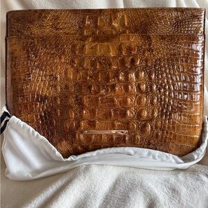 Brahmin Brown Crocodile-Embossed Crossbody Bag